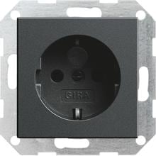 Gira 045328 SCHUKO Steckdose, 16 A ,250 V~, mit integriertem erhöhten Berührungsschutz (Shutter) und Symbol, Steckklemmen, System 55, anthrazit