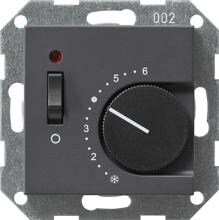 Gira 039228 Raumtemperatur-Regler 230 V~ 230/10 (4) A~ mit Öffner und Ein-/Aus-Schalter mit Kontroll-Lampe