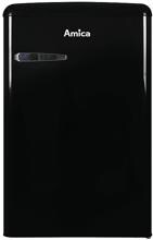 Amica KS 15614 S Retro-Kühlschrank, 55 cm breit, 87,5 cm hoch, 108 L, Automatische Abtauung, Gefrierfach, black