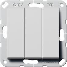 Gira 2832015 Wippschalter 3fach 10 AX 250 V~ mit Wippen Universal-Aus-Wechselschalter, System 55, grau matt