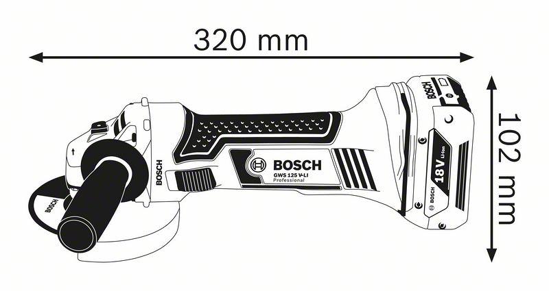 Bosch Akku Winkelschleifer GWS 18-125 V-LI Solo Version im Karton 060193A307
